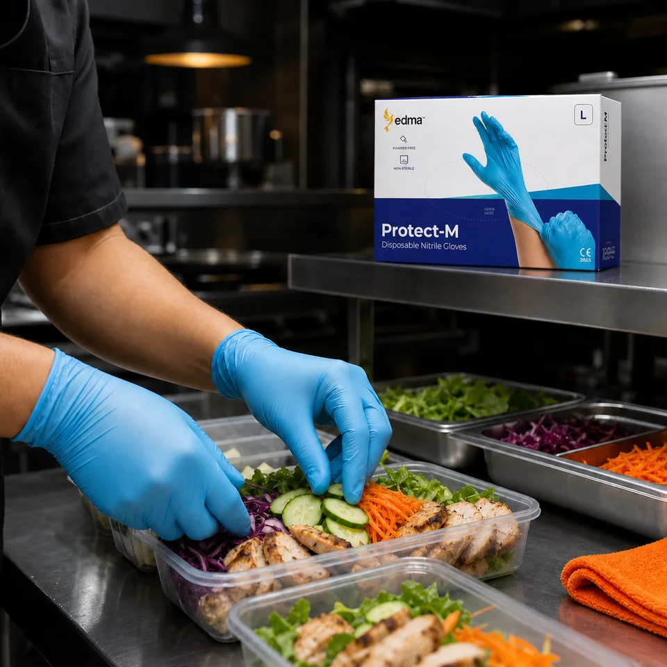 Protect-M in use — food handling